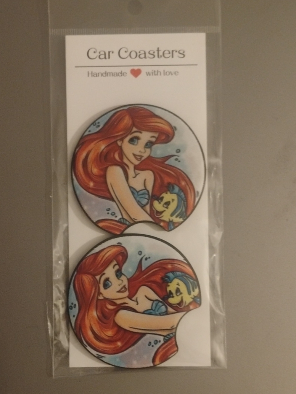 Disney Ariel Handmade Car Coasters NIP